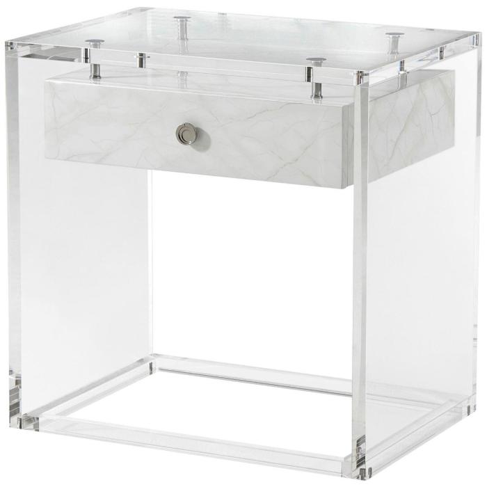 Theodore Alexander Generation Side Table in Faux Carrara 1