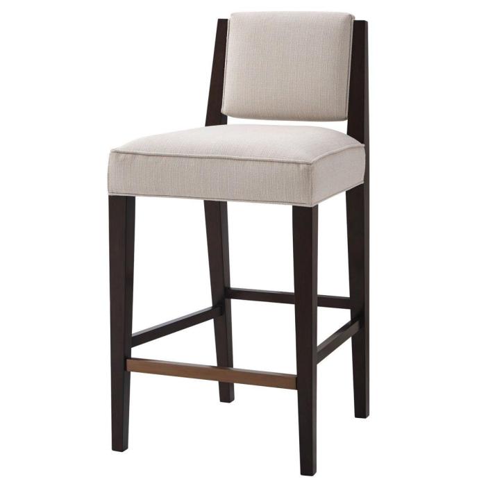 Theodore Alexander Finn Upholstered Bar Stool in Galactus Oyster 1