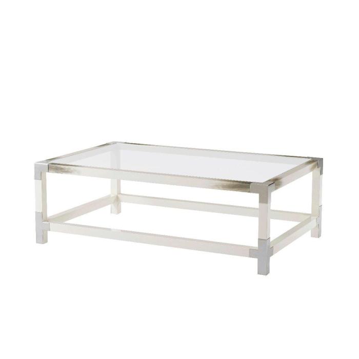 Theodore Alexander Cutting Edge Coffee Table in White 1