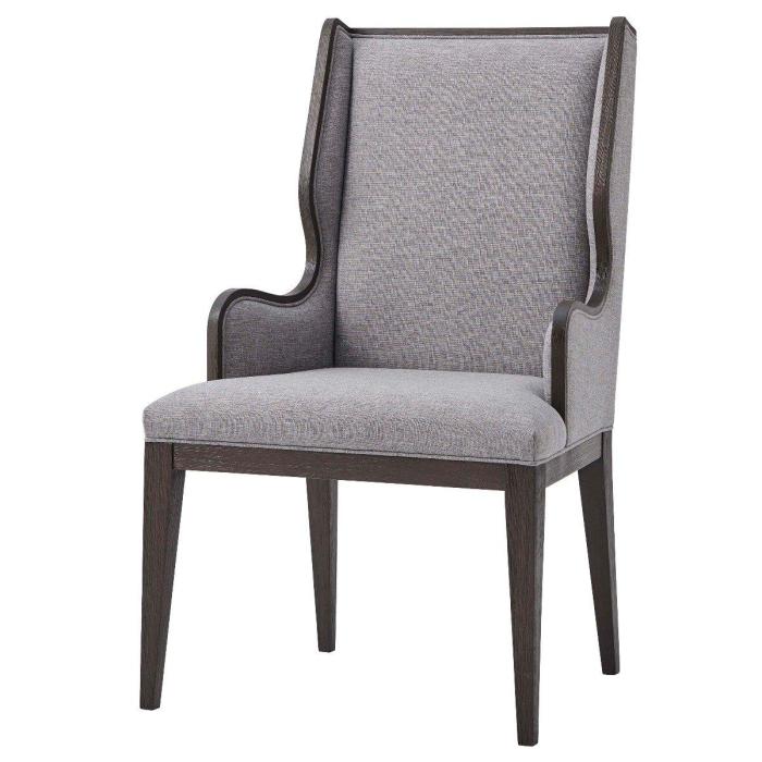 TA Studio Della Wing Back Dining Chair with Arms in Matrix Pewter 1