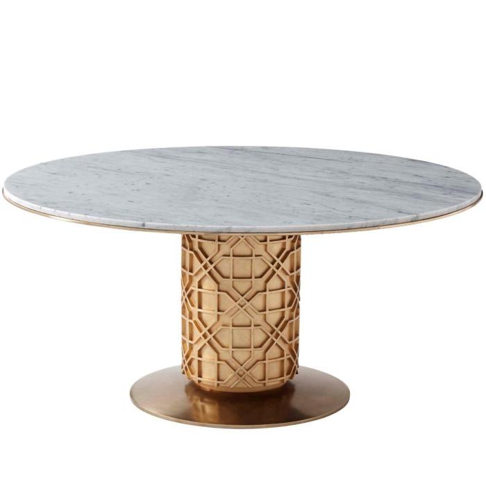 Theodore Alexander Colter Large Round Dining Table in Marble 1