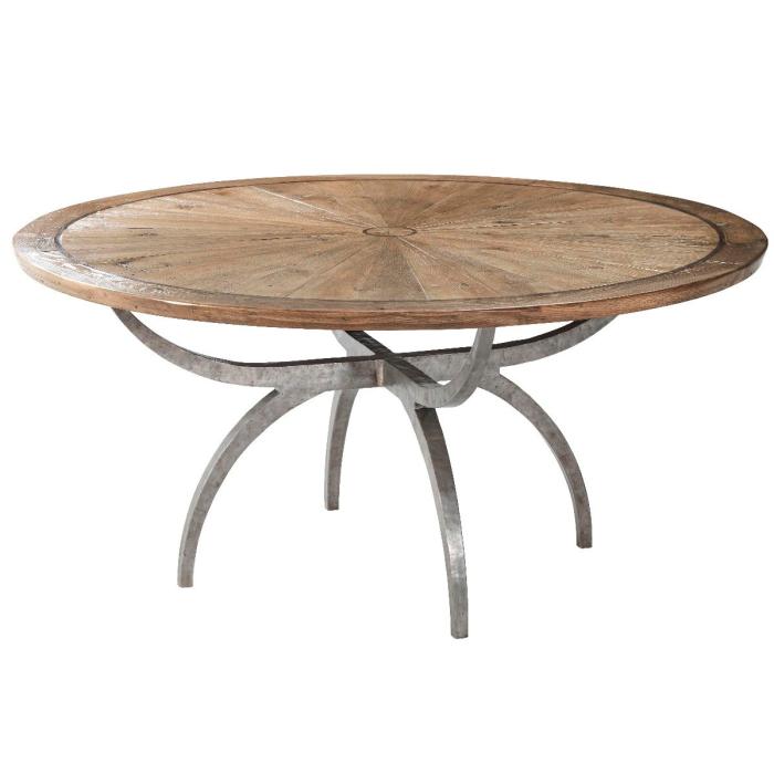 Theodore Alexander Large Round Dining Table Lagan in Echo Oak 1