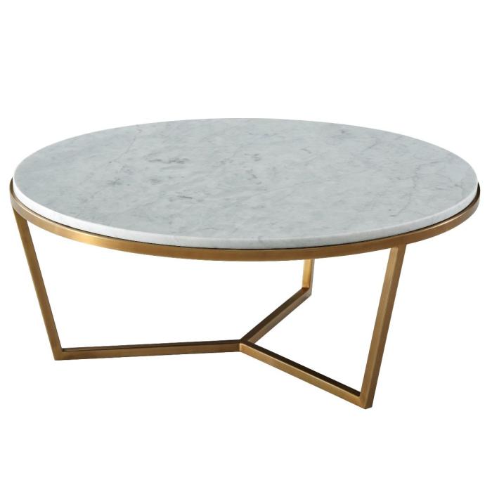 TA Studio Small Round Coffee Table Fisher in Marble & Brass 2