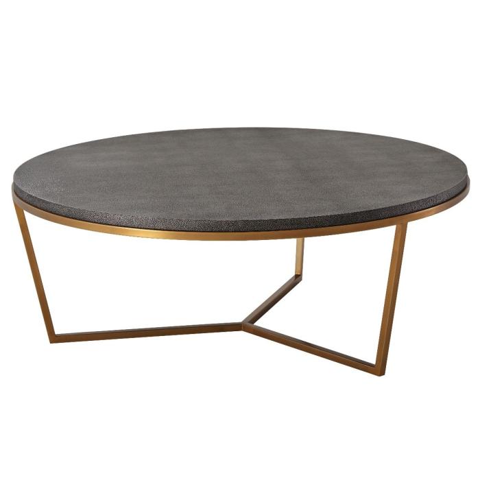 TA Studio Large Round Coffee Table Fisher in Tempest Shagreen 1