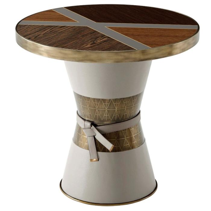 Theodore Alexander Round Occasional Table Iconic in Veneer 1