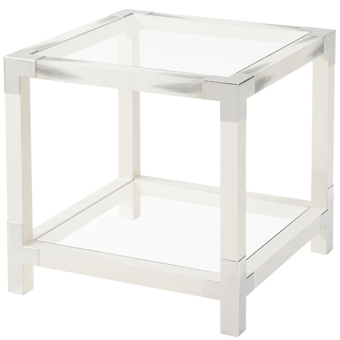 Theodore Alexander Cutting Edge Side Table in White 1