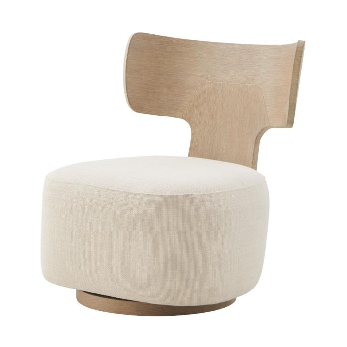 Theodore Alexander Repose Collection Wooden Upholstered Swivel Chair 1