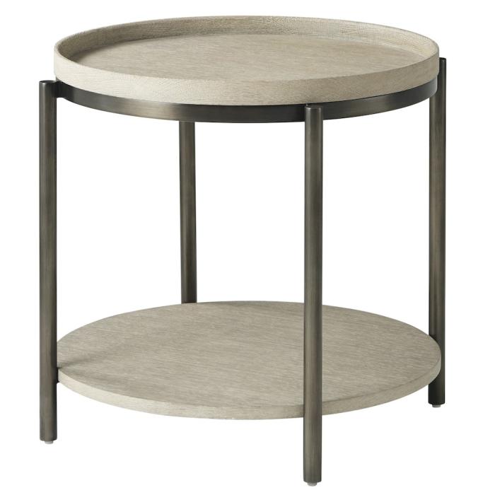 Theodore Alexander Repose Collection Iron Side Table Veneer Top 1