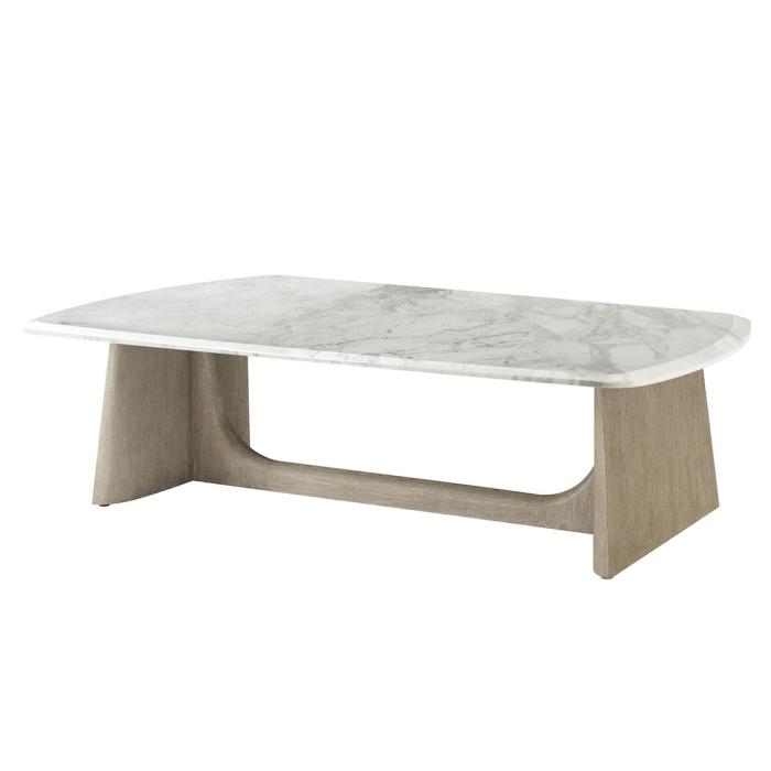 Theodore Alexander Repose Collection Wooden Coffee Table Marble Top 1