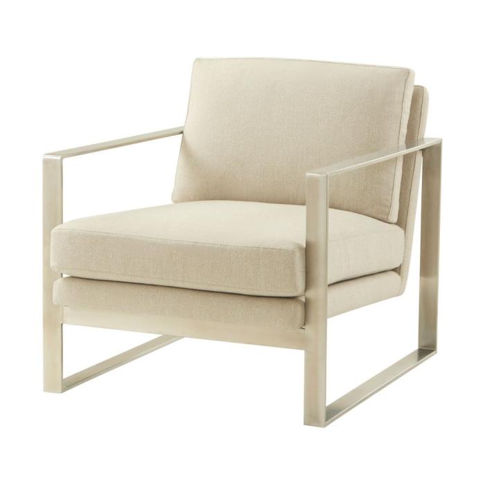 TA Studio Bower Club Chair in Kendal Linen with Stainless Steel Leg 1