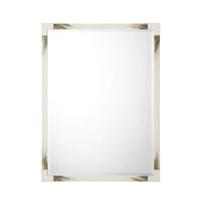 Theodore Alexander Cutting Edge Wall Mirror in White 1