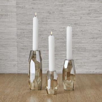 Multifaceted Taper Candleholders - Crystal, Set of 3