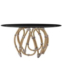 Grace Round Dining Table with Brass Base