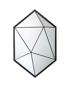 Hexagon Wall Mirror Vlad in Black Lacquer
