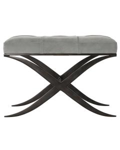 X-S Ottoman in Grey Leather