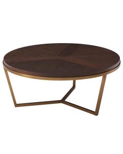 Small Round Coffee Table Fisher in Macadamia & Brass