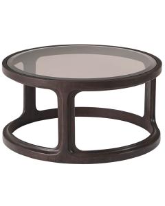 Inherit Small Round Coffee Table with Glass Top