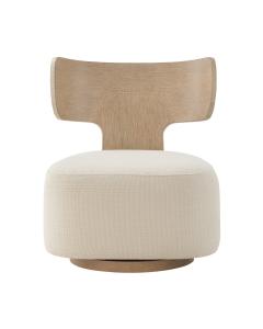 Wooden Upholstered Swivel Chair